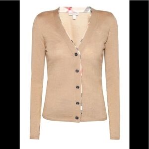 Burberry Tan V-Neck Cardigan